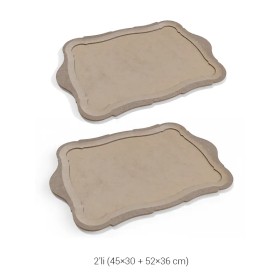 EHS130 Ahşap Obje Gül Ağacı Sunumluk 2’li (45×30 + 52×36 cm)