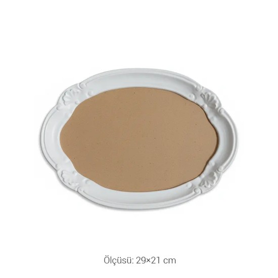 EHS132 Ahşap Obje Elips Sunumluk (29×21 cm)