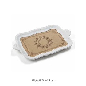 EHS136 Ahşap Obje İçi Desenli Gül Ağacı Sunumluk (30×19 cm)