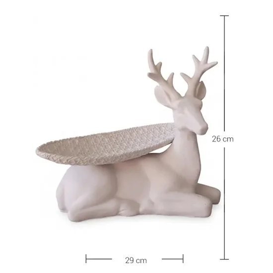 Violette Ham Polyester Geyik Figürlü Sunumluk No:2 (29x26 cm)