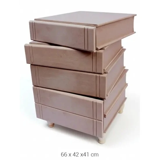 D15 Kitap Şeklinde Komodin Ahşap Boyanabilir Obje