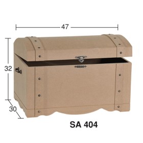 SA404 Küçük Kabaralı Sandık Ahşap Boyanabilir Obje