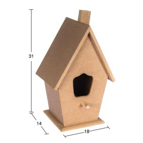 KU237 Büyük Kuş Evi Ahşap Boyanabilir Obje