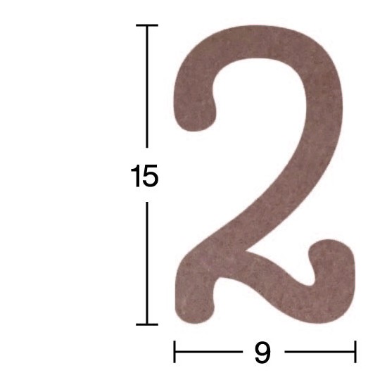 H35 2 Rakamı Ahşap Boyanabilir Obje