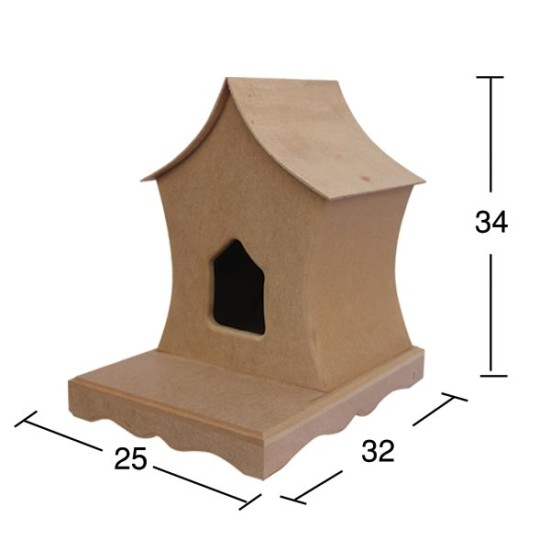 KU335 Kuş Evi Ahşap Boyanabilir Obje