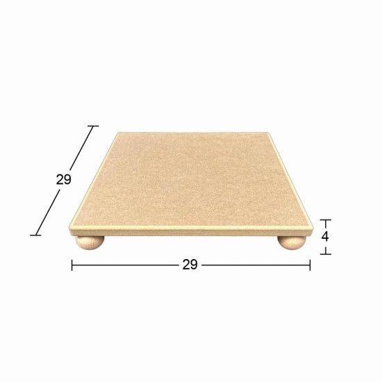 SN29 Kare Top Ayaklı Sunumluk Ahşap Boyanabilir Obje