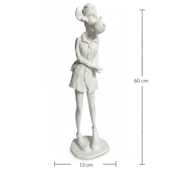 P190 Yana Geyik Kız Ham Polyester Obje