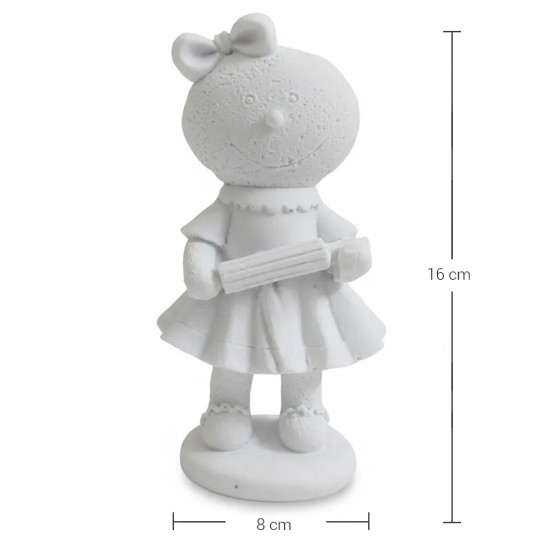 PN15 Yana Oklavalı Kardan Kız Ham Polyester Obje