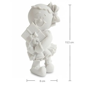 PN17 Yana Hediye Tutan Kız Ham Polyester Obje