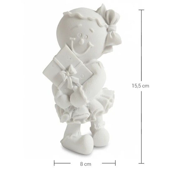 PN17 Yana Hediye Tutan Kız Ham Polyester Obje