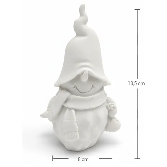 PN19 Yana Dalgalı Şapkalı Kardan Adam Ham Polyester Obje