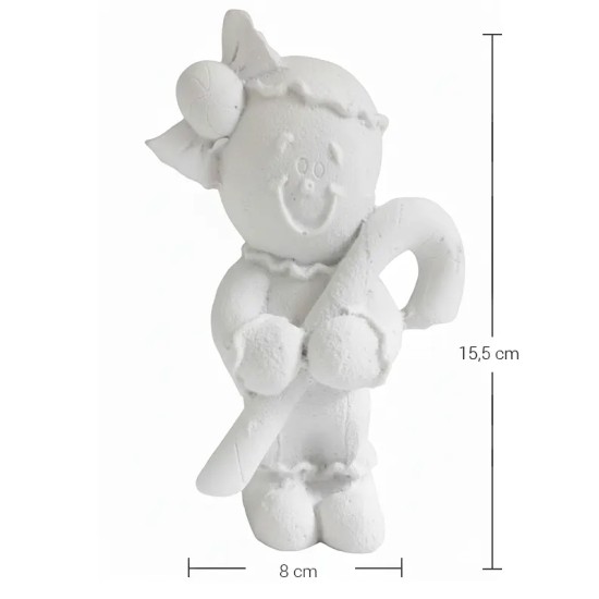 PN21 Yana Baston Şekerli Kız Ham Polyester Obje