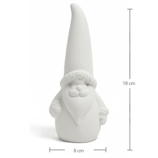 PN22 Yana Uzun Şapkalı Noel Baba Ham Polyester Obje