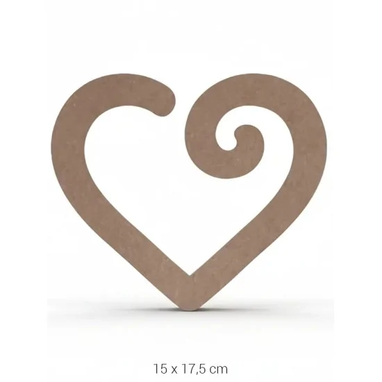 Kıvrımlı Kalp Ham Ahşap H047