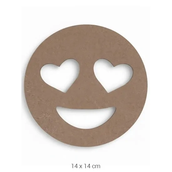 H084 Kalpli Emoji Ahşap Boyanabilir Obje