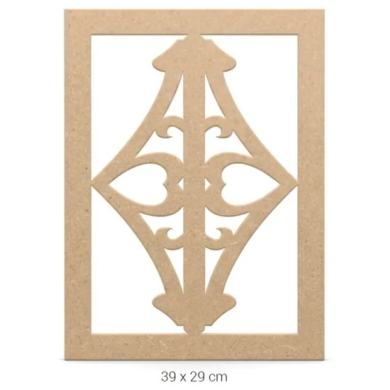 DS039 Geometrik Selçuklu Motifli Dekoratif Duvar Süsü Ahşap Boyanabilir Obje