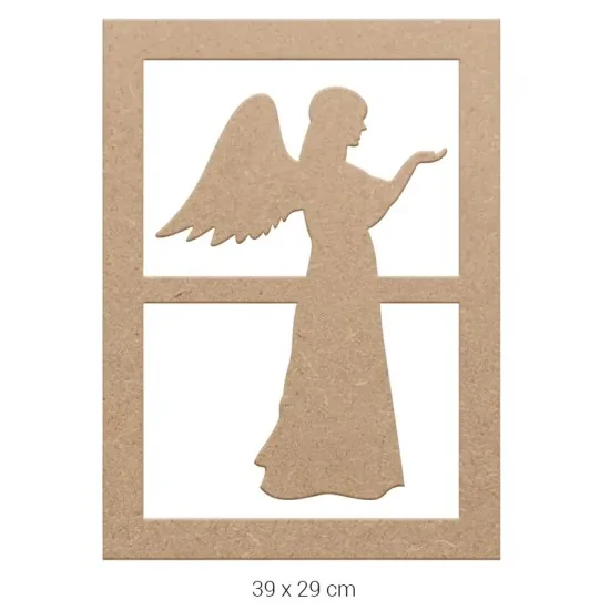 DS052 Melek Figürlü Dekoratif Duvar Süsü Ahşap Boyanabilir Obje