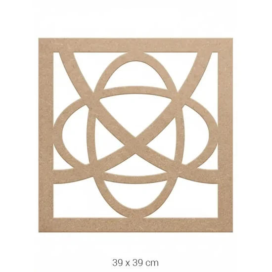 DS009 Oval Motifli Dekoratif Duvar Süsü Ahşap Boyanabilir Obje