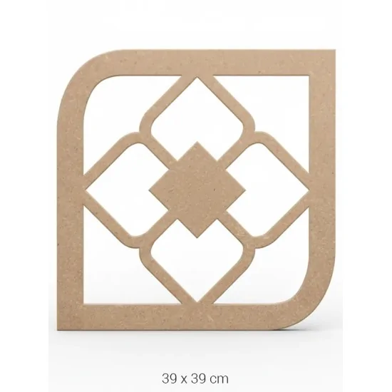 DS013 Baklava Motifli Dekoratif Duvar Süsü Ahşap Boyanabilir Obje