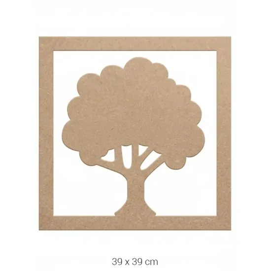 DS029 Ağaç Figürlü Dekoratif Duvar Süsü Ahşap Boyanabilir Obje