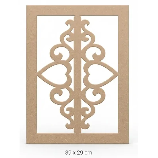 DS033 Dekoratif Duvar Süsü Ham Ahşap Boyanabilir Obje