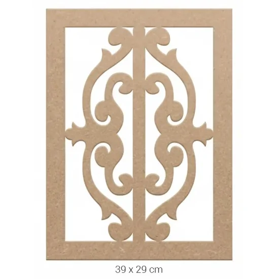 DS040 Otantik Rumi Motifli Dekoratif Duvar Süsü Ahşap Boyanabilir Obje