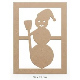 DS051 Kardan Adam Figürlü Dekoratif Duvar Süsü Ahşap Boyanabilir Obje