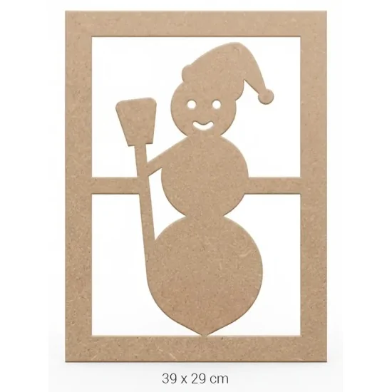 DS051 Kardan Adam Figürlü Dekoratif Duvar Süsü Ahşap Boyanabilir Obje