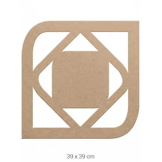 DS016 Geometrik Pencere Dekoratif Duvar Süsü Ahşap Boyanabilir Obje