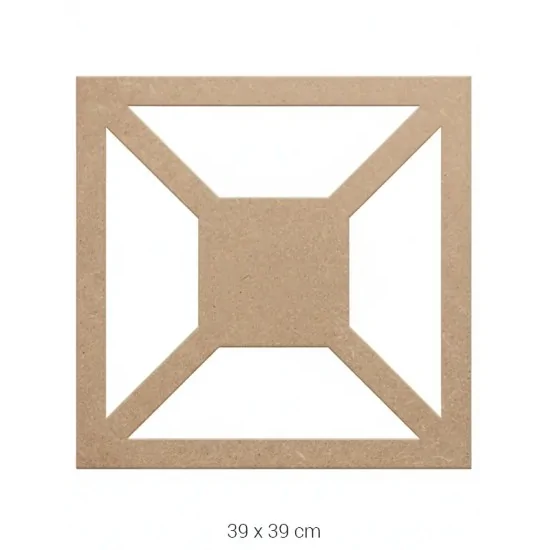 DS005 Geometrik Çerçeve Dekoratif Duvar Süsü Ham Ahşap Boyanabilir Obje