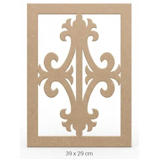 DS037 Klasik Geçme Motifli Dekoratif Duvar Süsü Ahşap Boyanabilir Obje