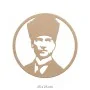 DS054 Atatürk Portreli Dekoratif Duvar Süsü Ham Ahşap Boyanabilir Obje