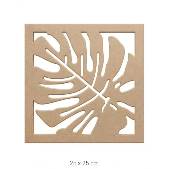 DS067 Deve Tabanı Yaprağı Dekoratif Duvar Süsü Ham Ahşap Boyanabilir Obje