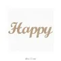 DS117 "Happy" Yazılı Dekoratif Duvar Süsü Ham Ahşap Boyanabilir Obje