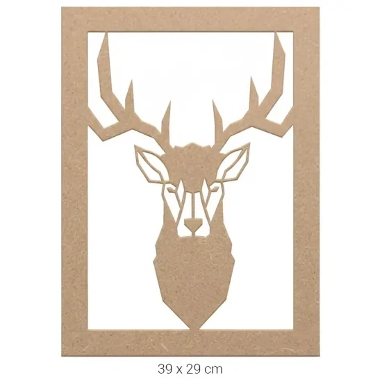 DS020 Geyik Silüeti Dekoratif Duvar Süsü Ahşap Boyanabilir Obje