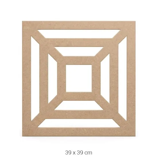 DS006 Geometrik Desenli Dekoratif Duvar Süsü Ahşap Boyanabilir Obje