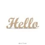 DS121 "Hello" Yazılı Dekoratif Duvar Süsü Ham Ahşap Boyanabilir Obje