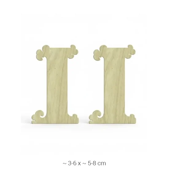KD228 Dekoratif "I" Harfi Ahşap Boyanabilir Obje
