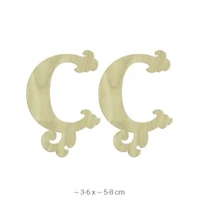 KD221 Dekoratif "Ç" Harfi Ahşap Boyanabilir Obje