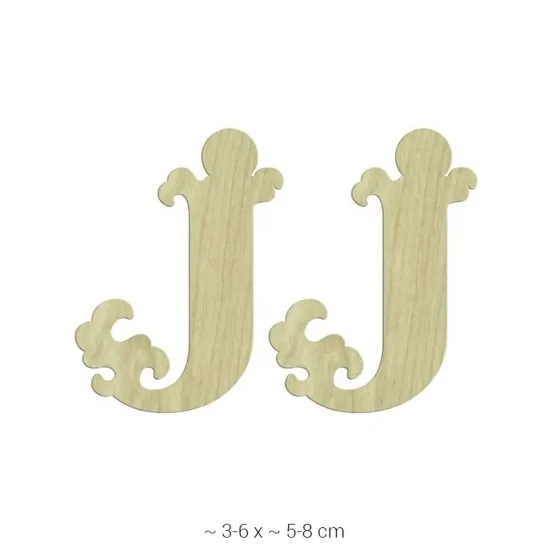 KD230 Dekoratif "J" Harfi Ahşap Boyanabilir Obje