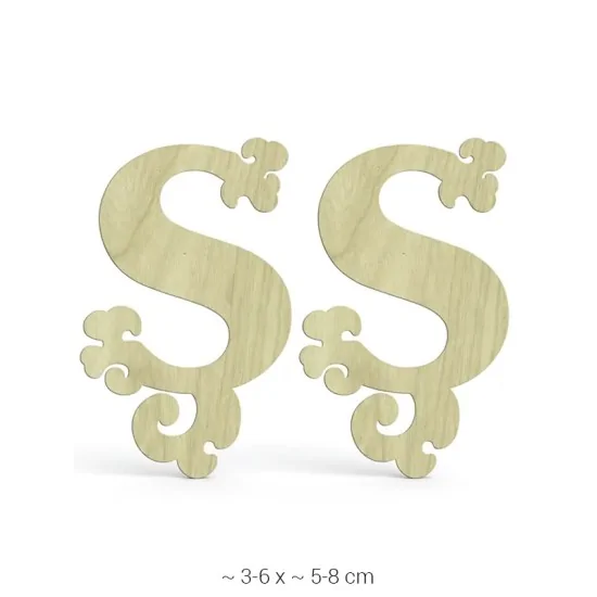 KD240 Dekoratif "Ş" Harfi Ahşap Boyanabilir Obje