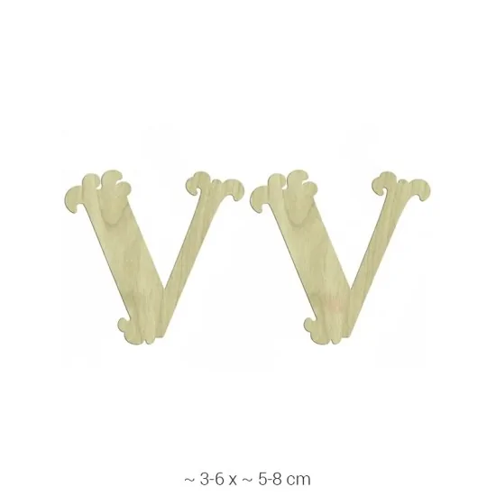 KD244 Dekoratif "V" Harfi Ahşap Boyanabilir Obje