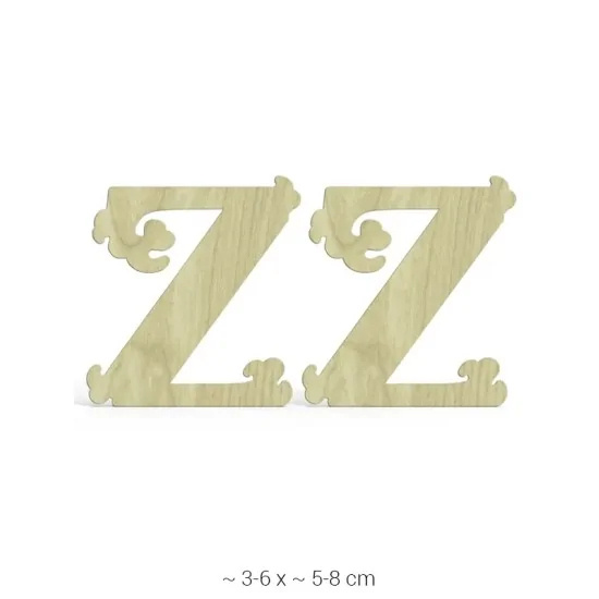 KD246 Dekoratif "Z" Harfi Ahşap Boyanabilir Obje