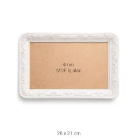 T100 Aplik Kenarlı Dikdörtgen Boyanabilir Ahşap Tepsi