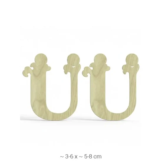 KD243 Dekoratif "Ü" Harfi Ahşap Boyanabilir Obje