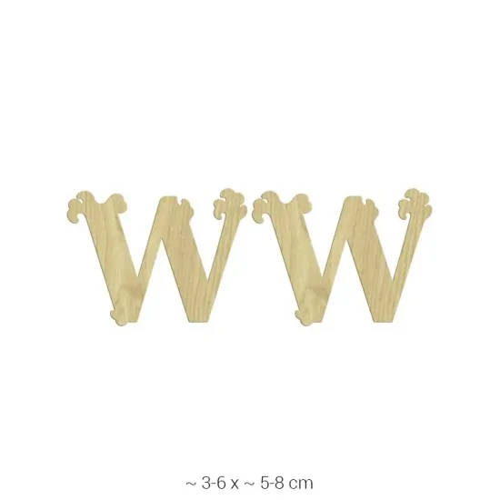 KD247 Dekoratif "W" Harfi Ahşap Boyanabilir Obje