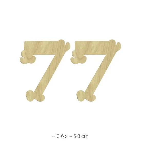 KD214 Dekoratif "7" Rakamı Ahşap Boyanabilir Obje