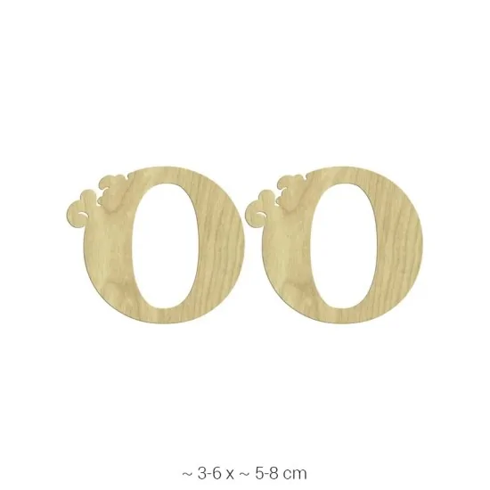 KD235 Dekoratif "O" Harfi Ahşap Boyanabilir Obje