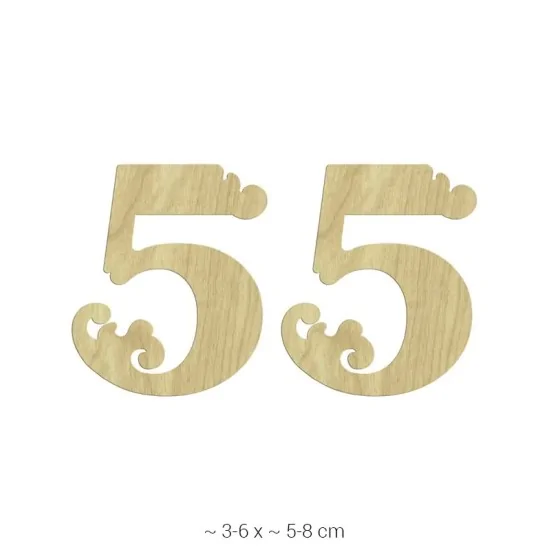 KD212 Dekoratif "5" Rakamı Ahşap Boyanabilir Obje