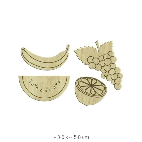 KD070 Dekoratif Meyve Seti Ahşap Boyanabilir Obje